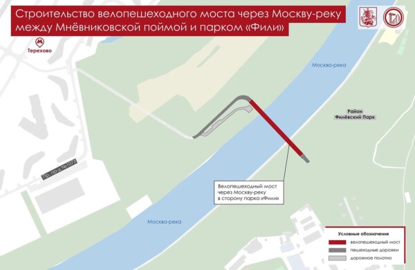 Собянин: Строительство моста к парку «Фили» планируется завершить в 2026 году
